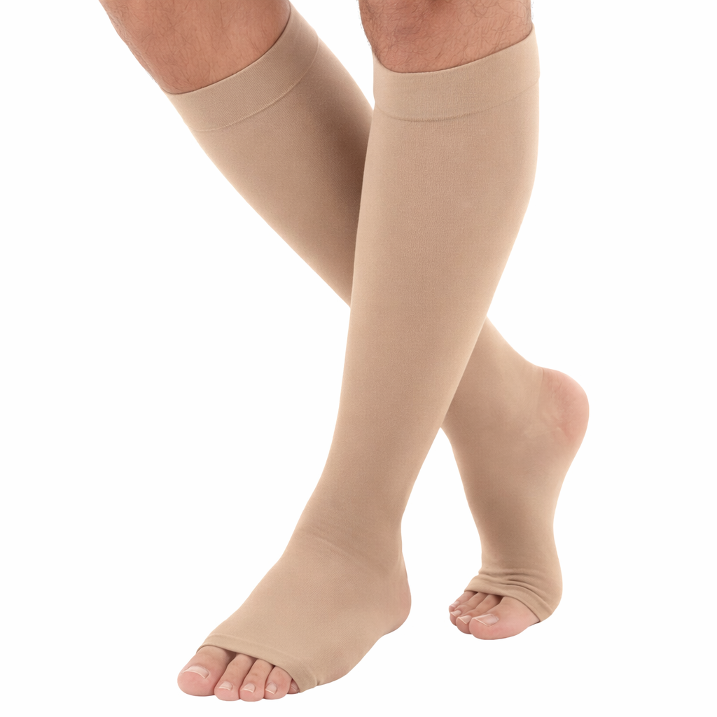 Open Toe Compression Knee High Socks for Men 15-20mmHg, A131OT-M