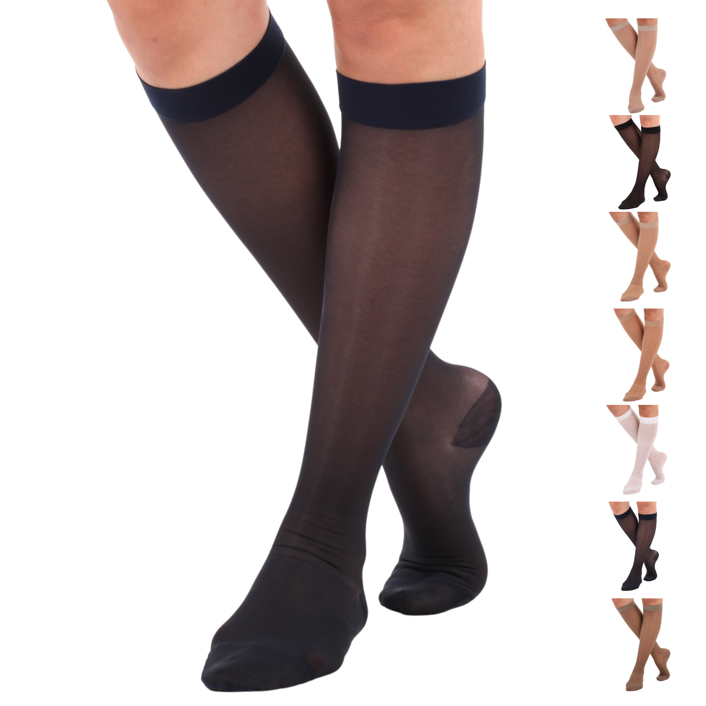 Sheer Compression Knee High for Women 15-20mmHg, A101