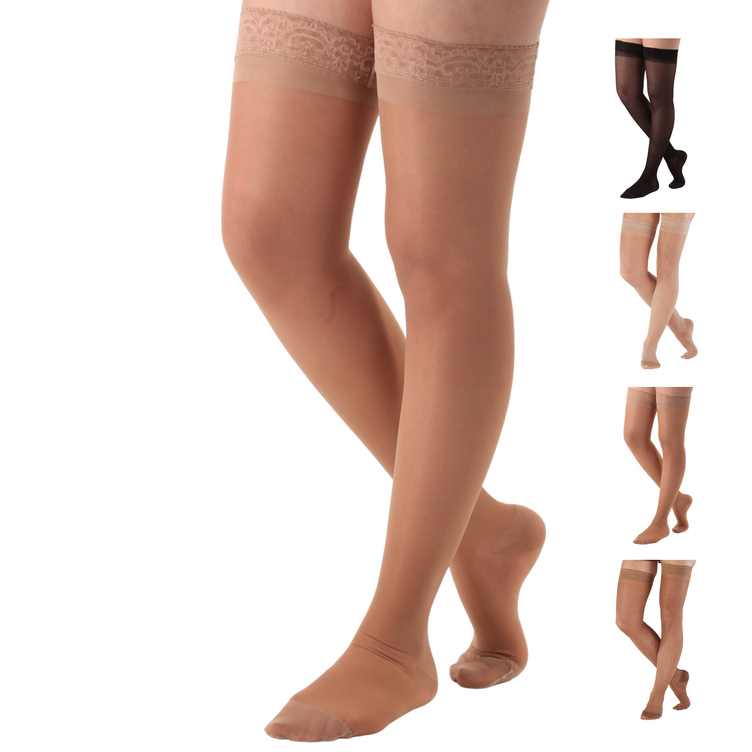 Sheer Compression Thigh High for Women 15-20mmHg, A102
