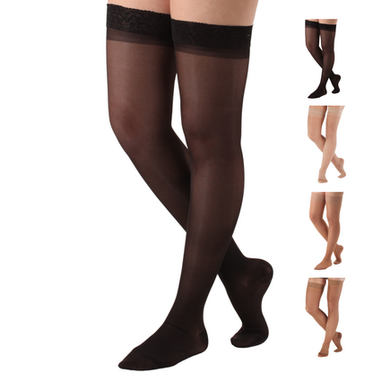 Sheer Compression Thigh High, 15-20mmHg, A102