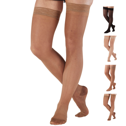 Sheer Compression Thigh High, 15-20mmHg, A102