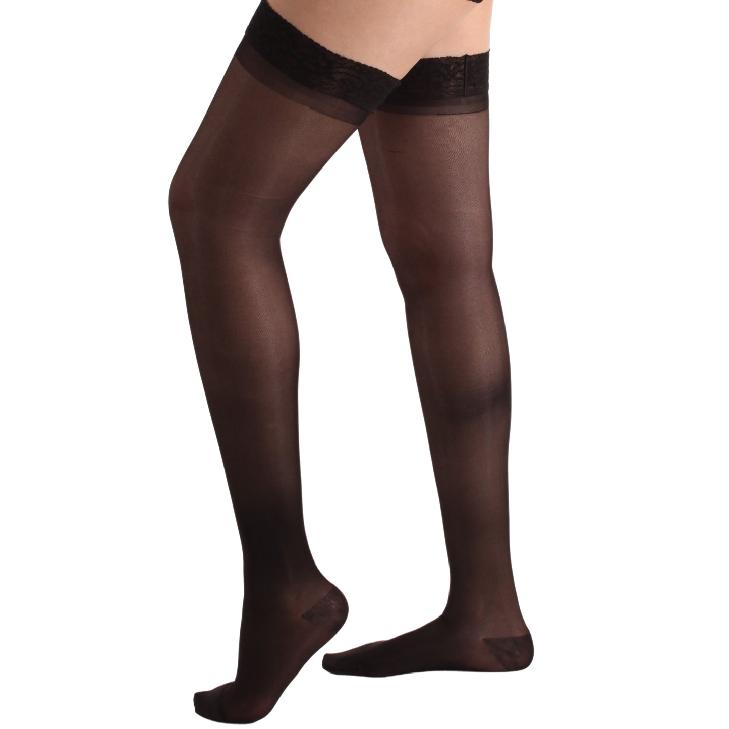 Sheer Compression Thigh High, 15-20mmHg, A102
