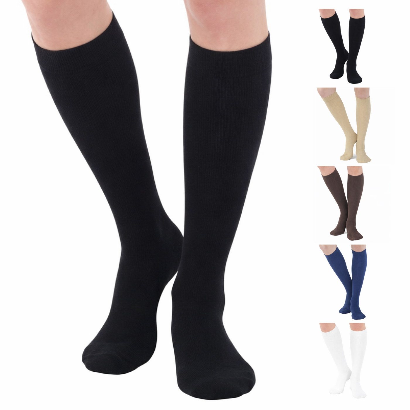 Cotton Compression Knee High Socks for Women 20-30mmHg, A105W