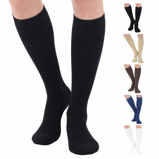 Cotton Compression Knee High Socks 20-30mmHg, A105W