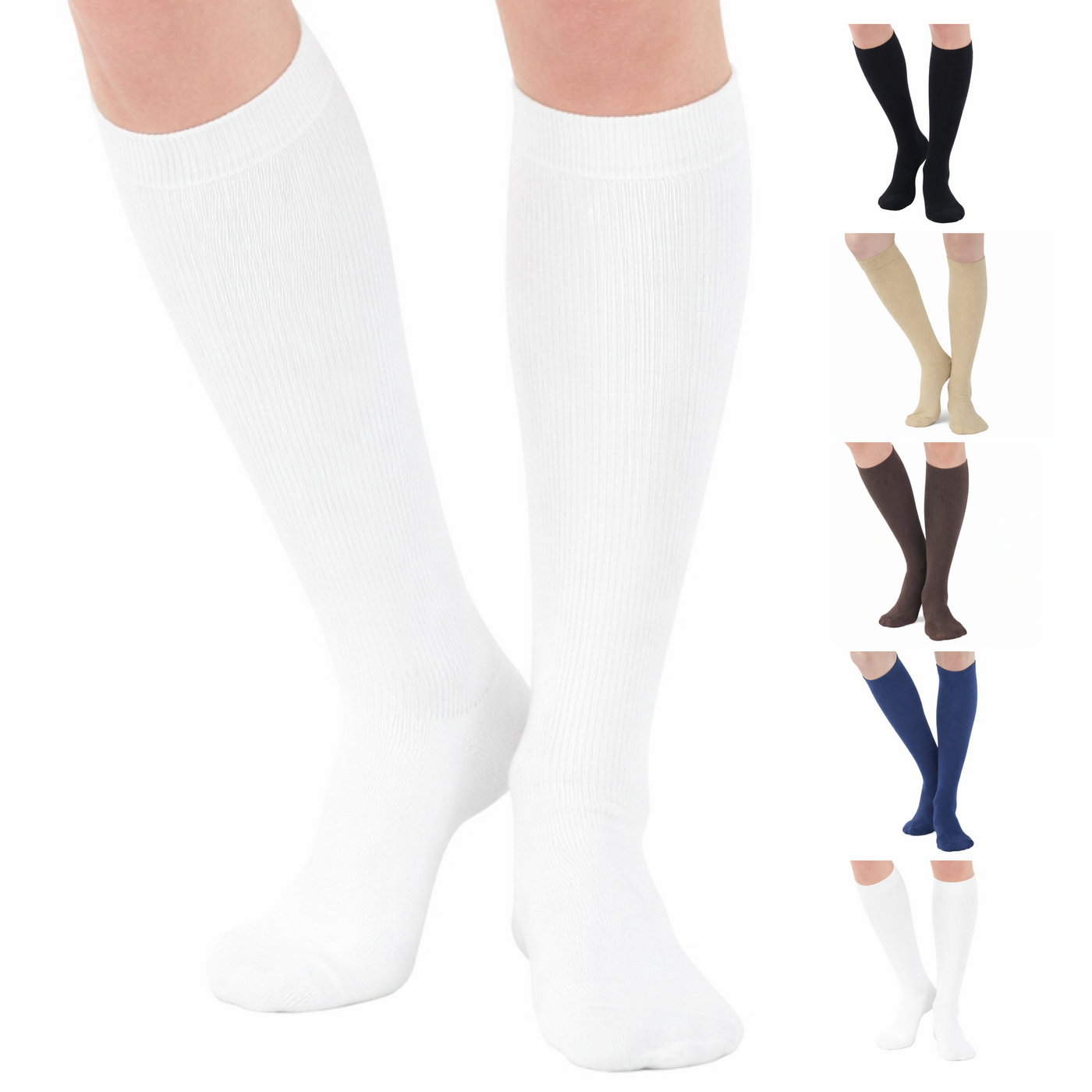 Cotton Compression Knee High Socks for Women 20-30mmHg, A105W