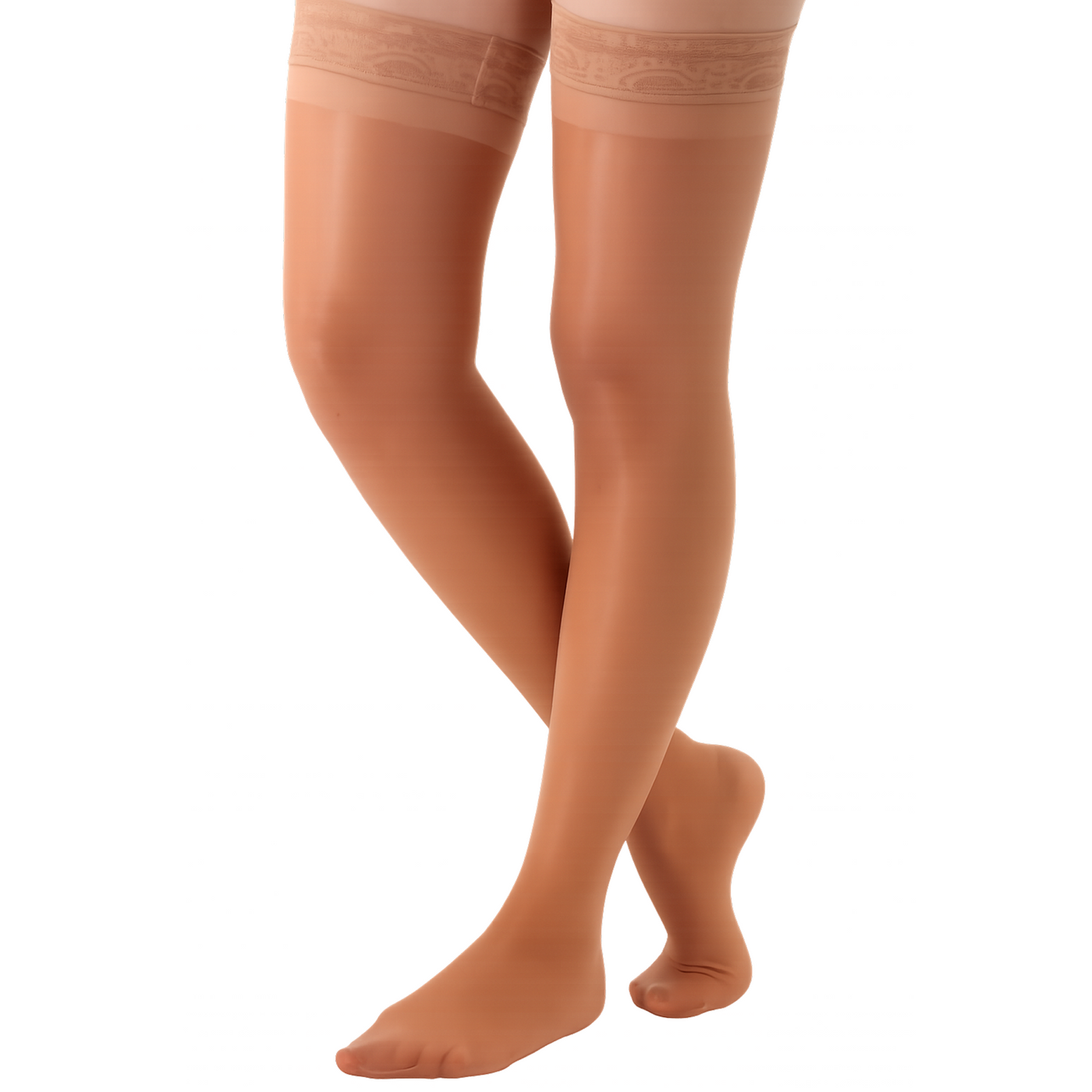 Lace Grip Top Compression Stockings for Women 8-15mmHg, A108