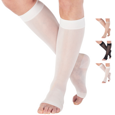 Open Toe Compression Knee High for Women 15-20mmHg, A111