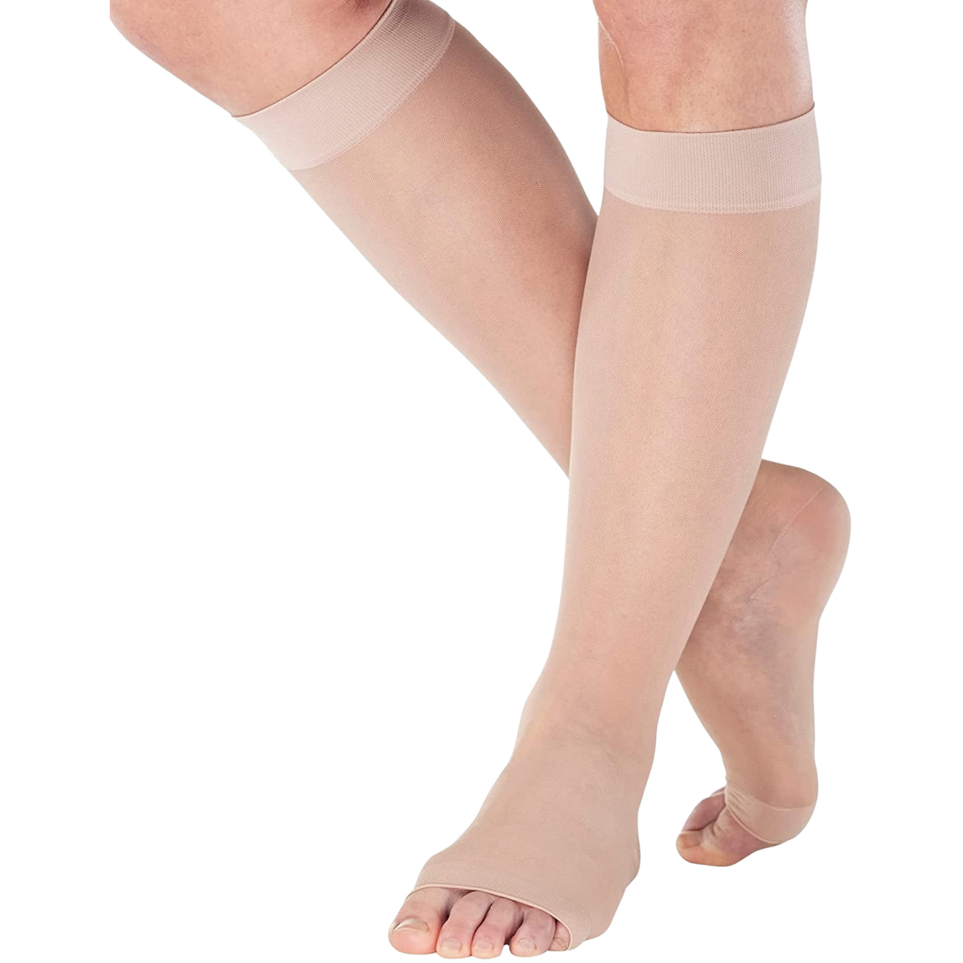 Open Toe Compression Knee High for Women 15-20mmHg, A111