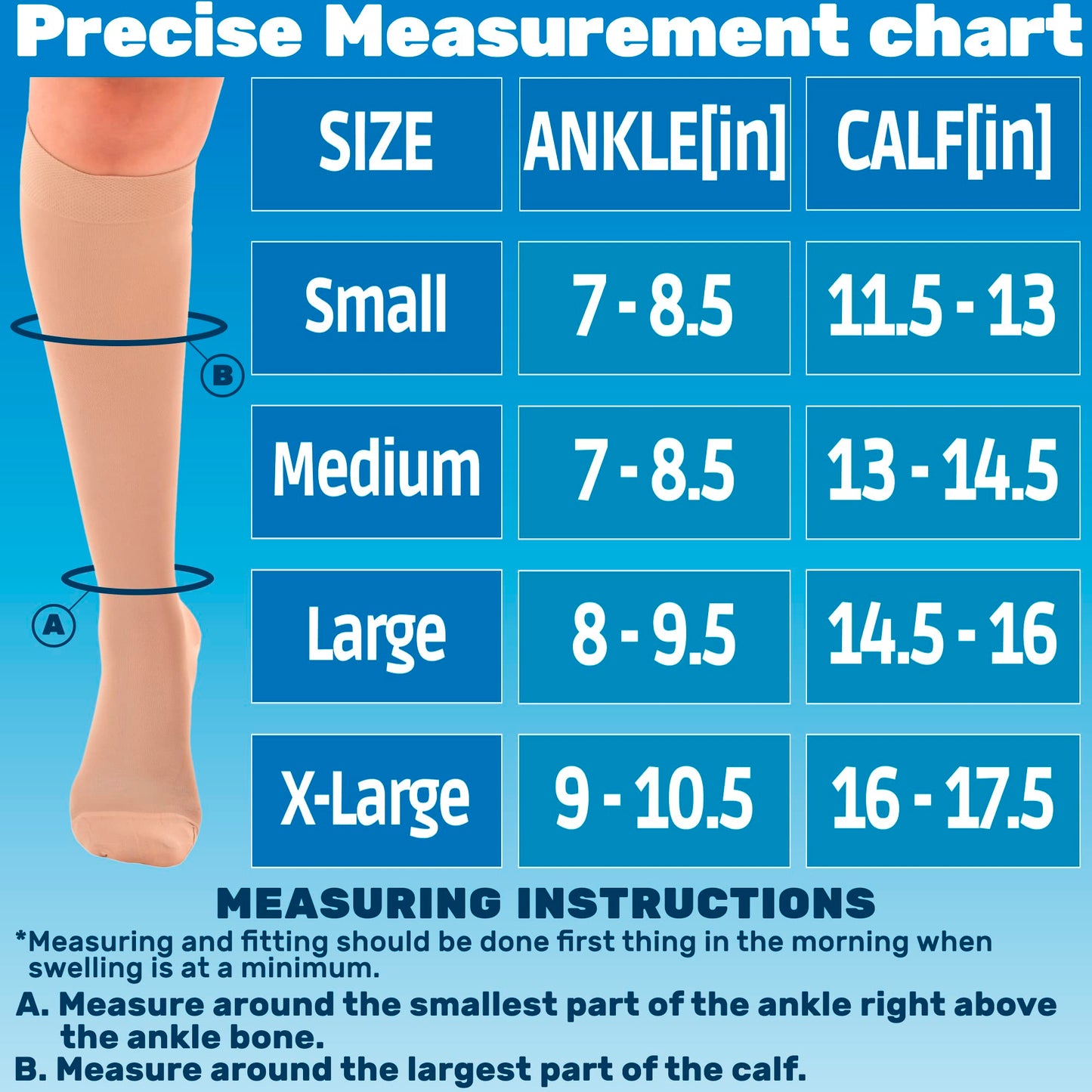 Closed Toe Compression Knee High Socks 15-20mmHg, A131M