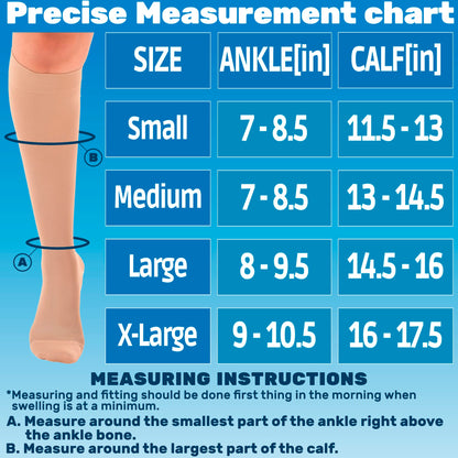 Closed Toe Compression Knee High Socks 15-20mmHg, A131M