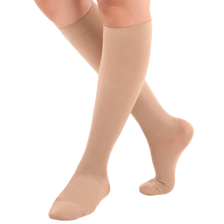 Closed Toe Compression Knee High Socks for Women 15-20mmHg, A131W