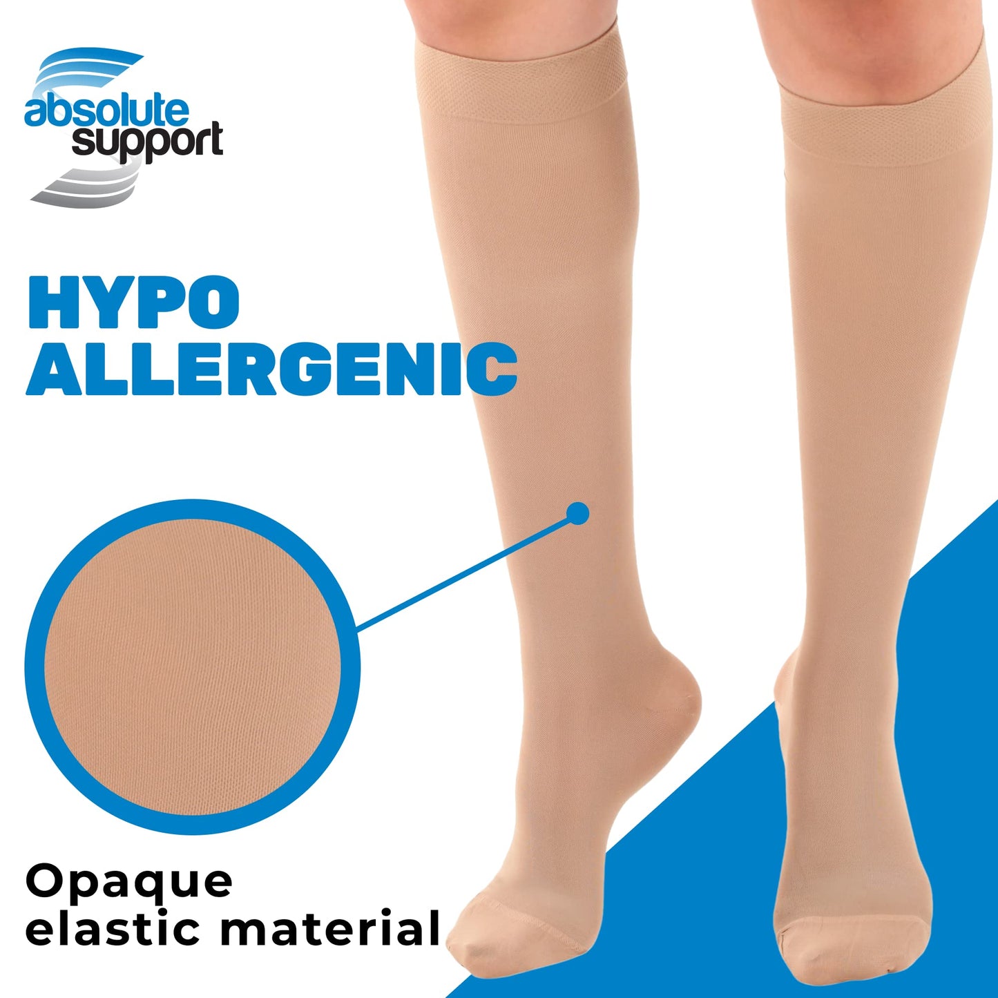 Closed Toe Compression Knee High Socks 15-20mmHg, A131M