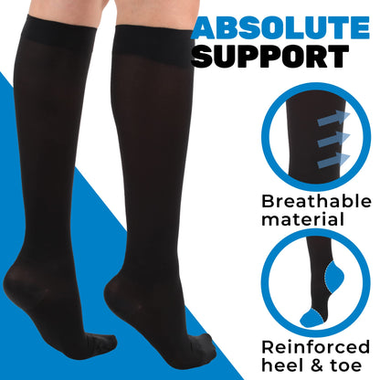 Closed Toe Compression Knee High Socks 15-20mmHg, A131M