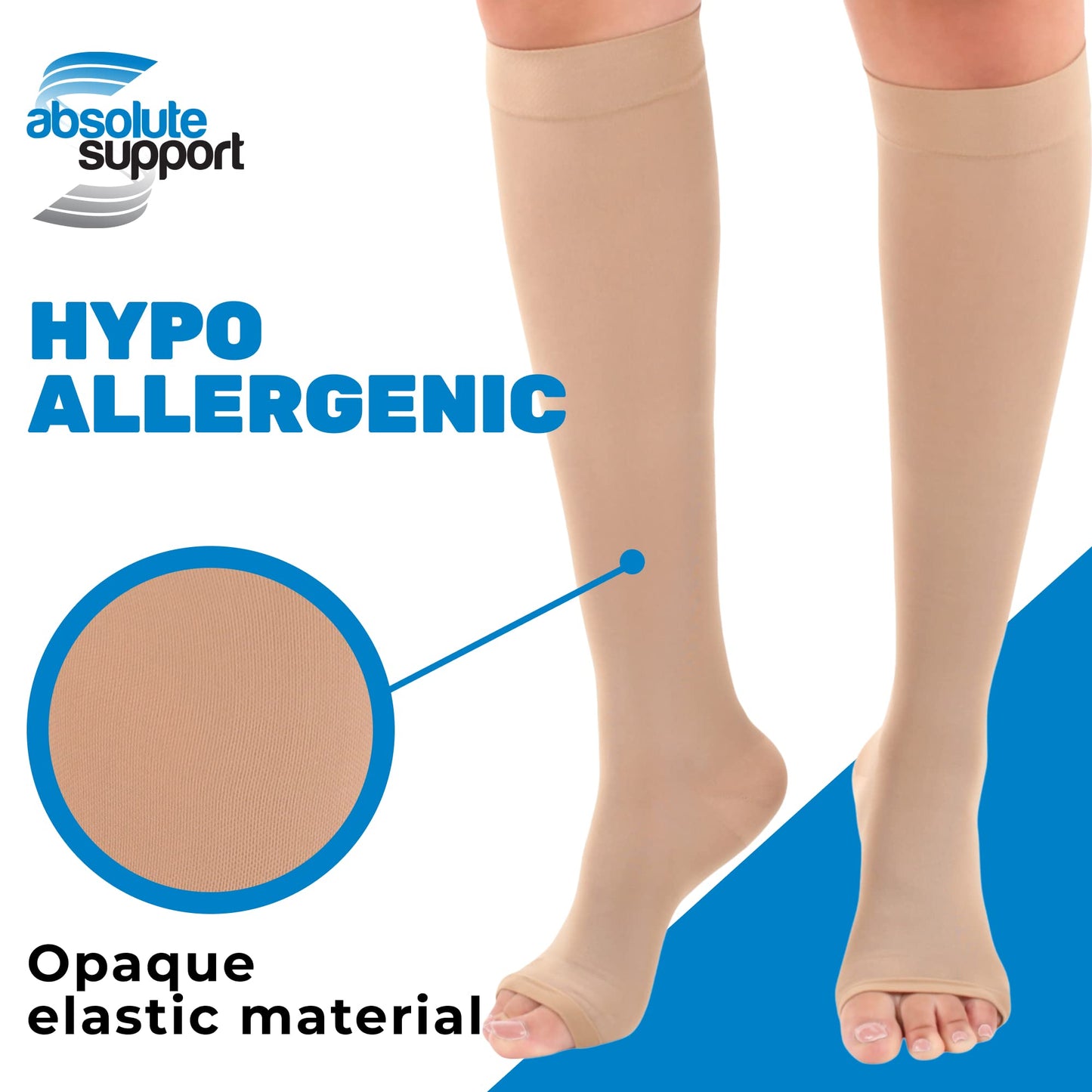 Open Toe Compression Knee High Socks 15-20mmHg, A131OT-M