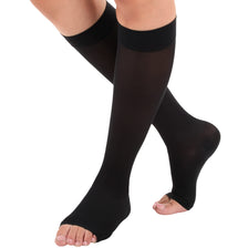 Open Toe Compression Knee High Socks for Women 15-20mmHg, A131OT-W