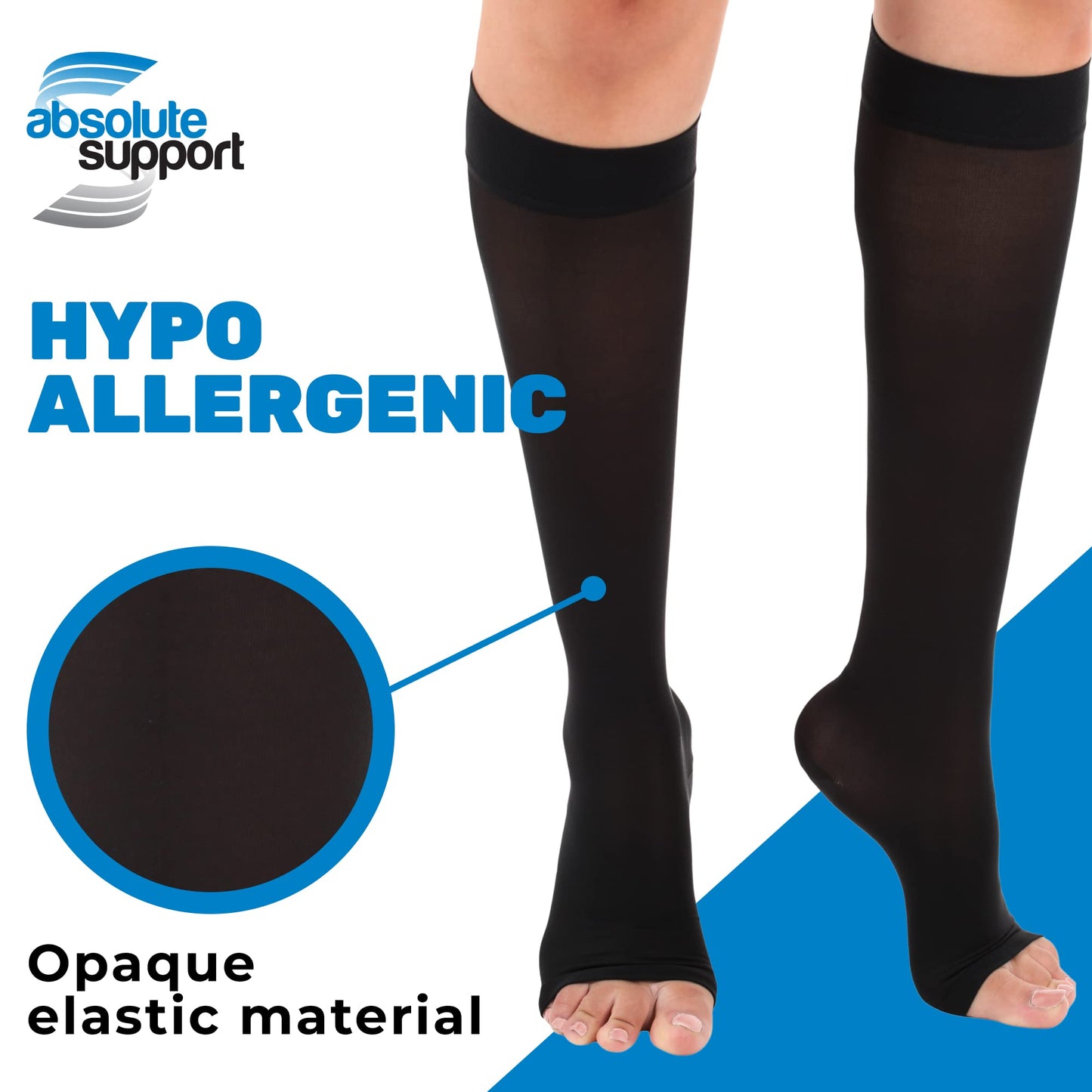 Open Toe Compression Knee High Socks 15-20mmHg, A131OT-M