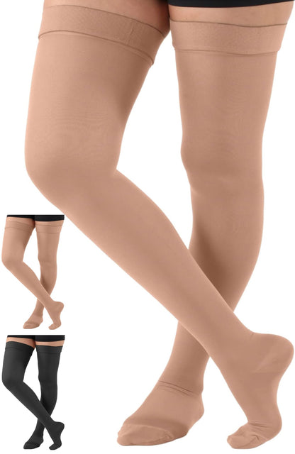 ABSOLUTE SUPPORT Thigh High Compression Socks for Women & Men 20-30mmHg, A203SW