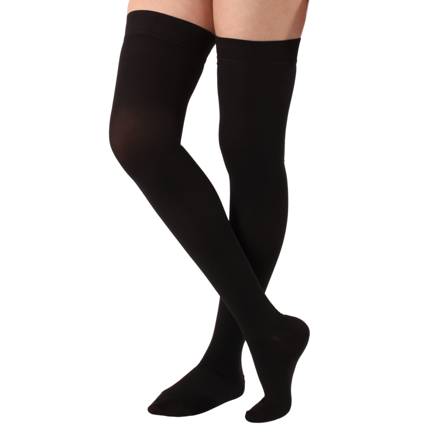 Opaque Compression Thigh Highs for Women 20-30mmHg, A203W