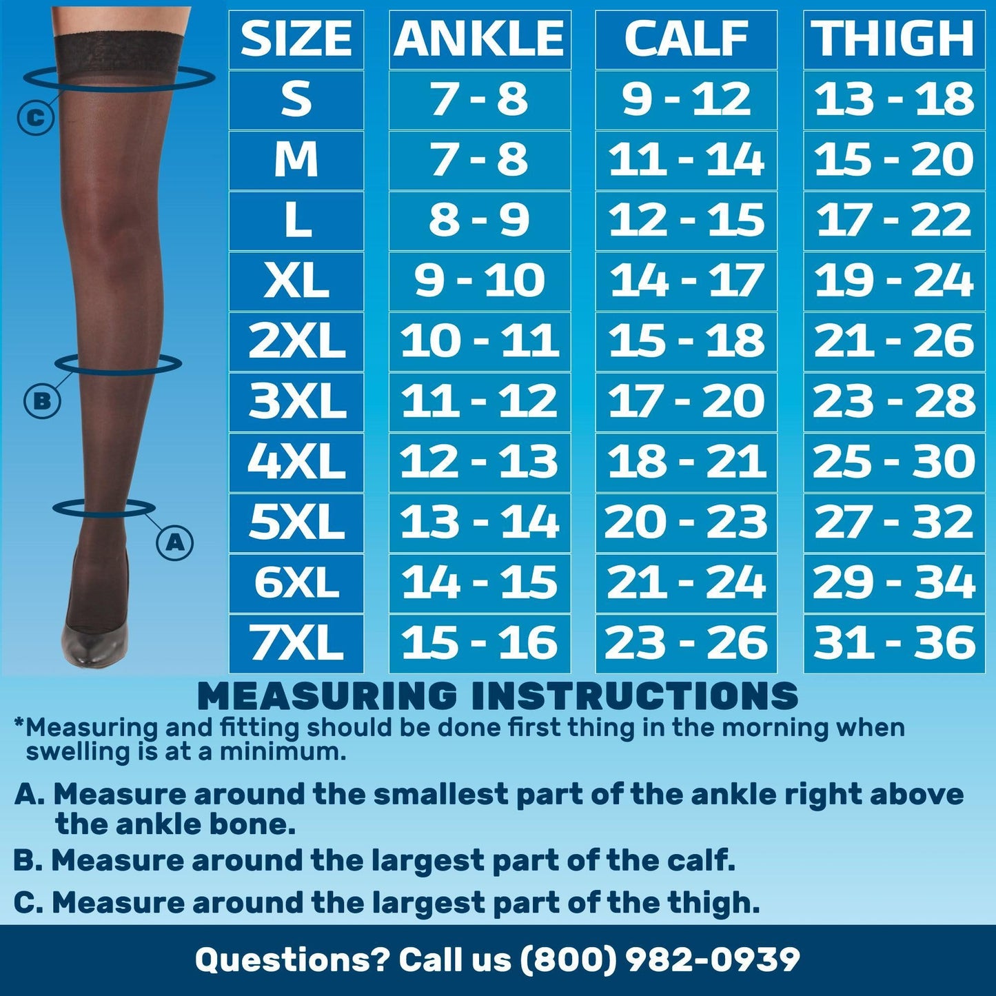 Sheer Lace Compression Thigh Highs 20-30mmHg, A206