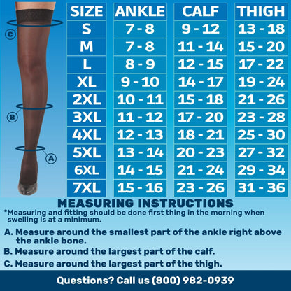 Sheer Lace Compression Thigh Highs 20-30mmHg, A206