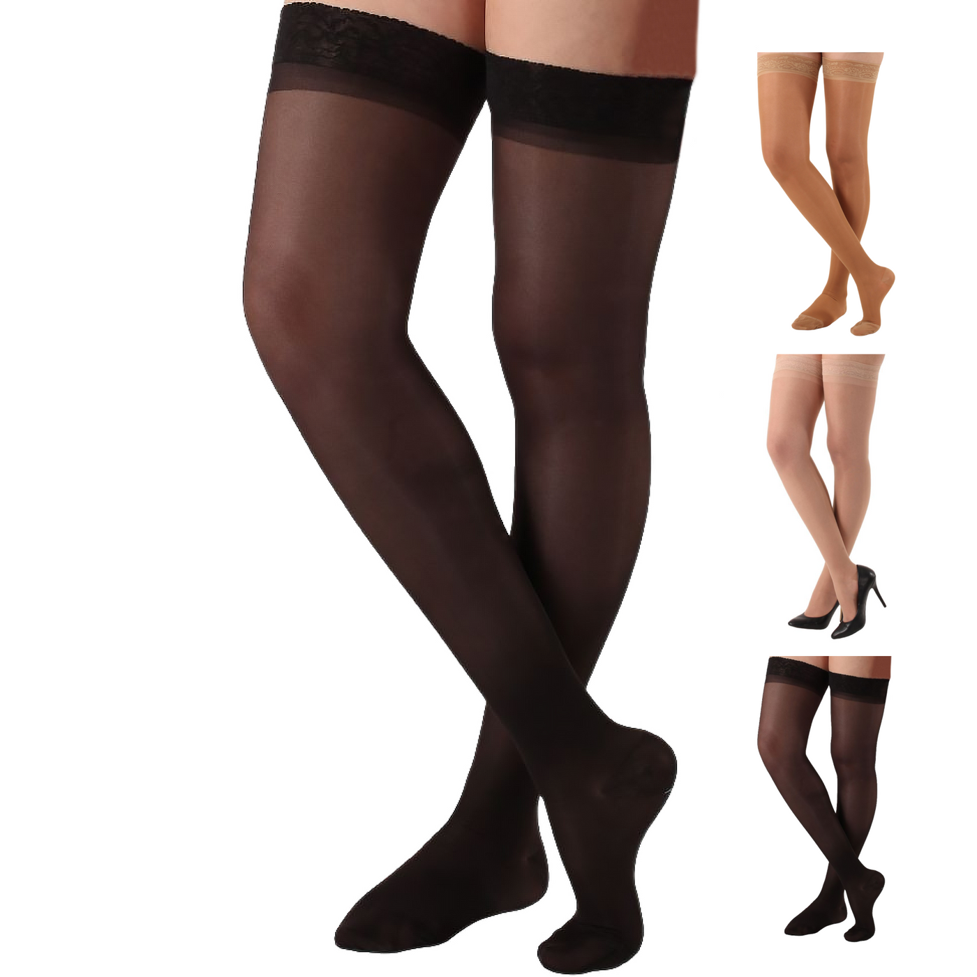 Sheer Lace Compression Thigh Highs for Women 20-30mmHg, A206