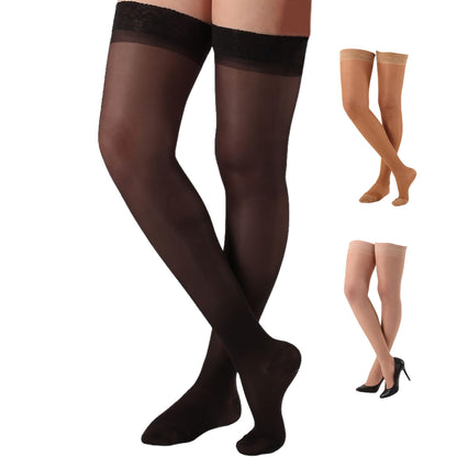 Sheer Lace Compression Thigh Highs 20-30mmHg, A206
