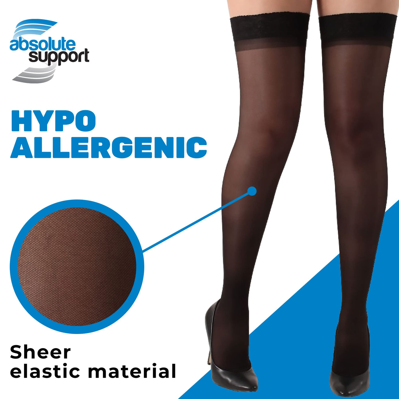 Sheer Lace Compression Thigh Highs for Women 20-30mmHg, A206