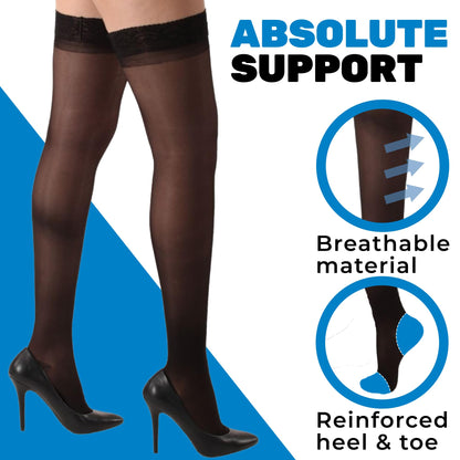 Sheer Lace Compression Thigh Highs 20-30mmHg, A206