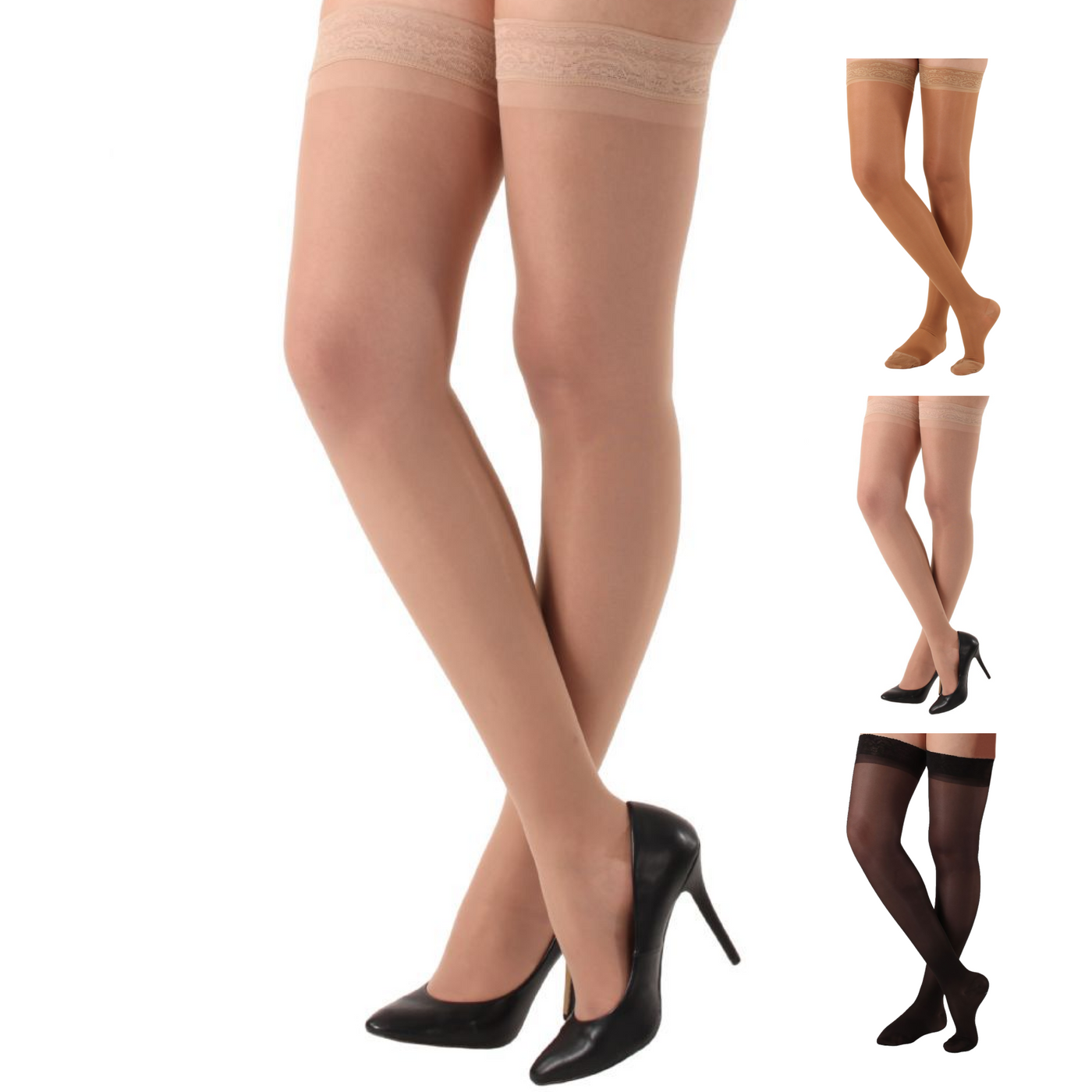 Sheer Lace Compression Thigh Highs for Women 20-30mmHg, A206