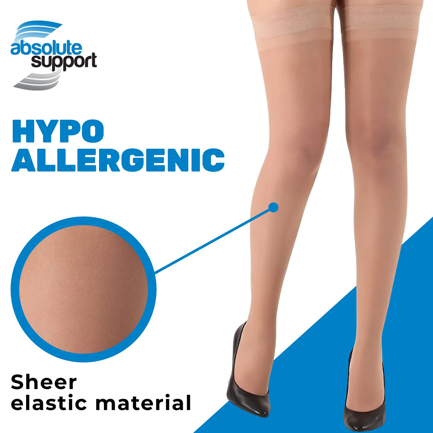 Sheer Lace Compression Thigh Highs for Women 20-30mmHg, A206