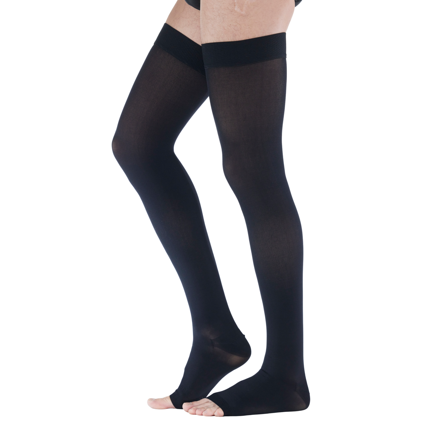 Open Toe Compression Thigh Highs for Men 20-30mmHg, A213M