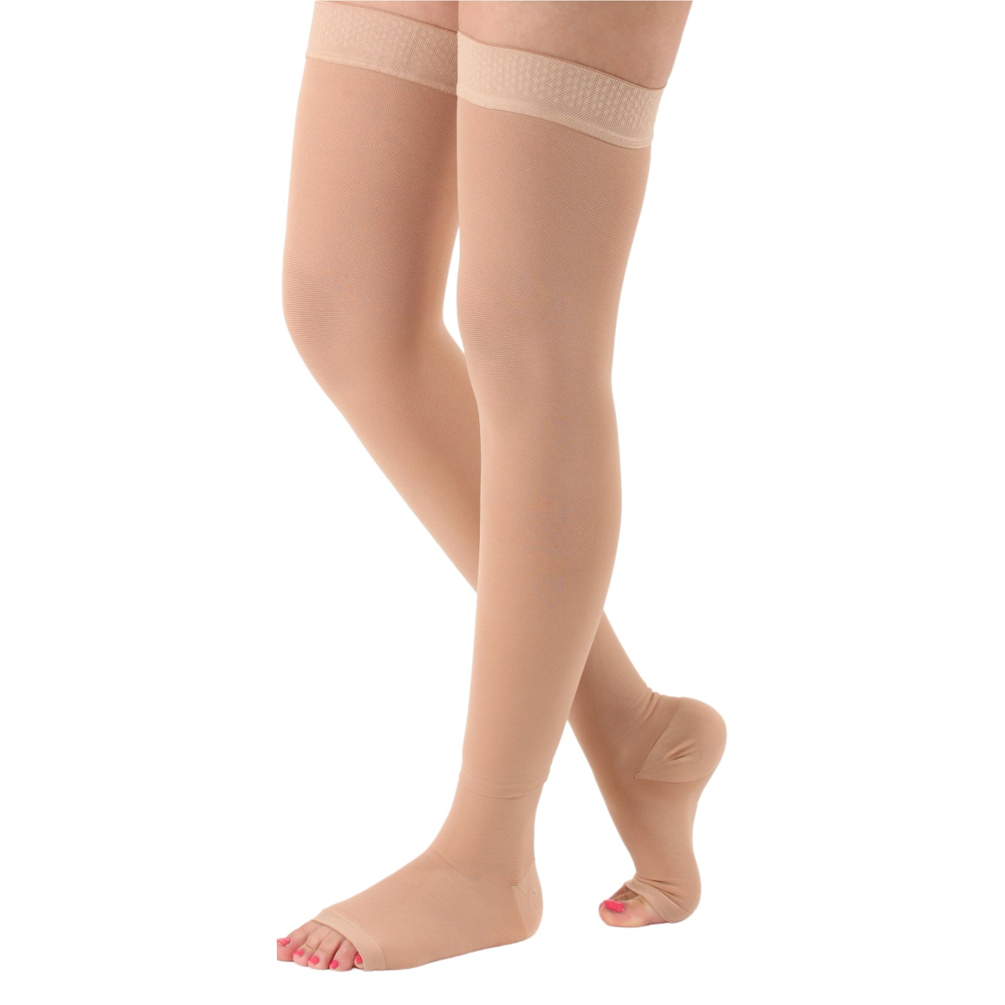 Open Toe Compression Thigh Highs 20-30mmHg, A213W