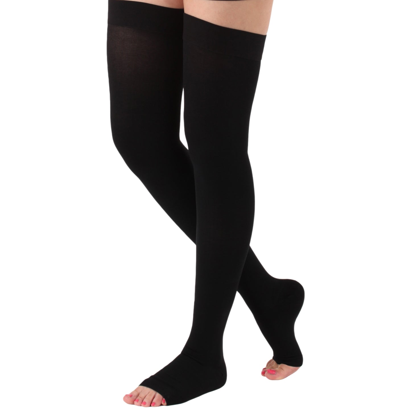 Open Toe Compression Thigh Highs 20-30mmHg, A213W