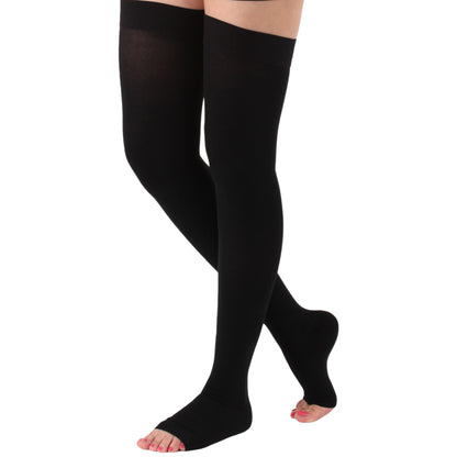 Open Toe Compression Thigh Highs 20-30mmHg, A213W