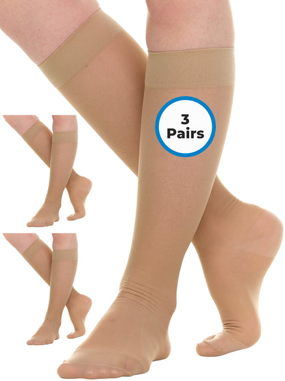 Sheer Compression Socks 15-20mmHg 3-Pack, A403