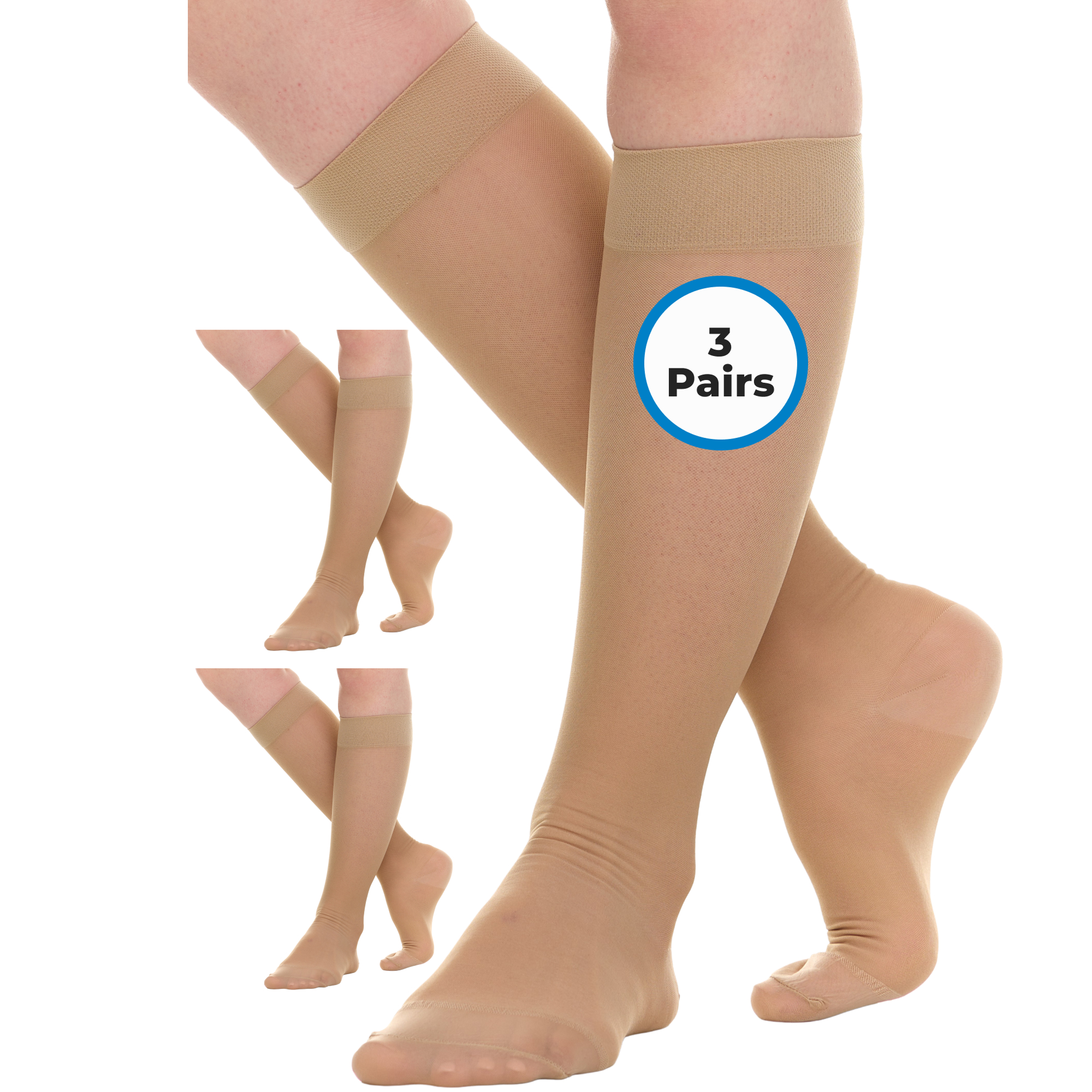 Sheer Compression Socks for Women 15-20mmHg 3-Pack, A403 – Absolute Support