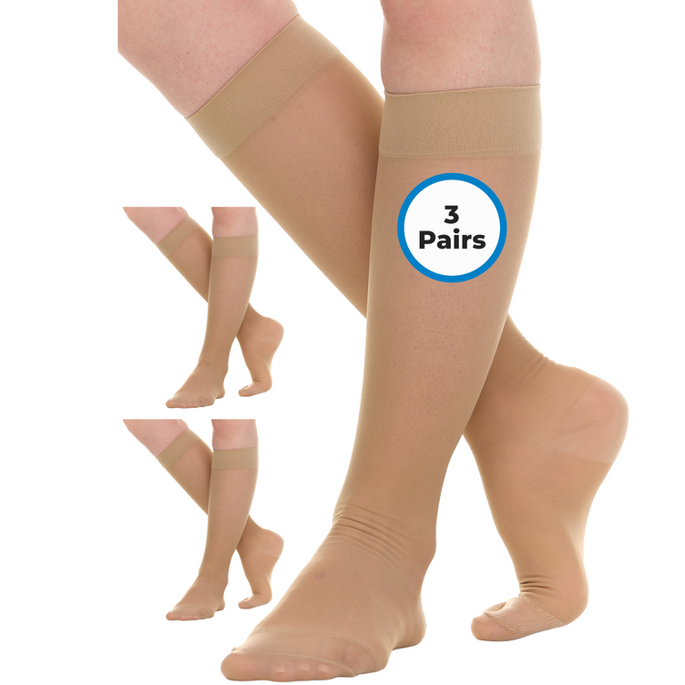 Sheer Compression Socks for Women 15-20mmHg 3-Pack, A403
