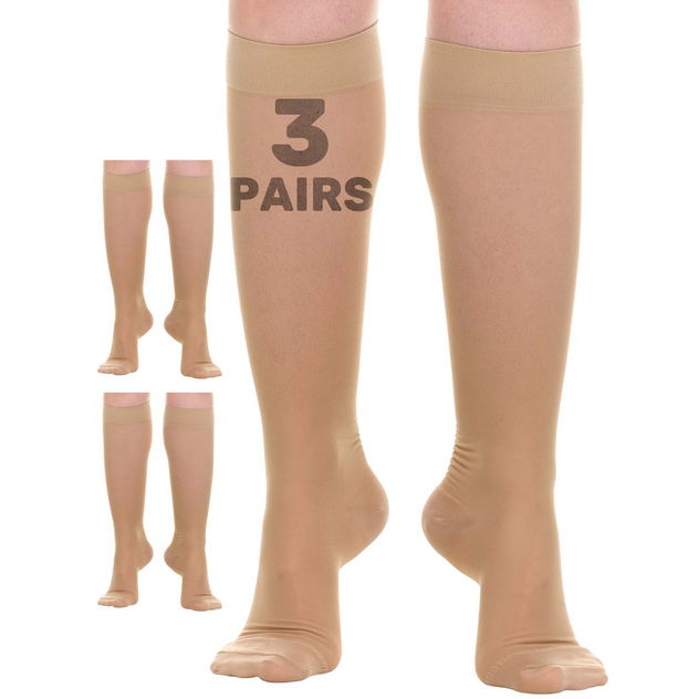 Sheer Compression Socks for Women 20-30mmHg 3-Pack, A406