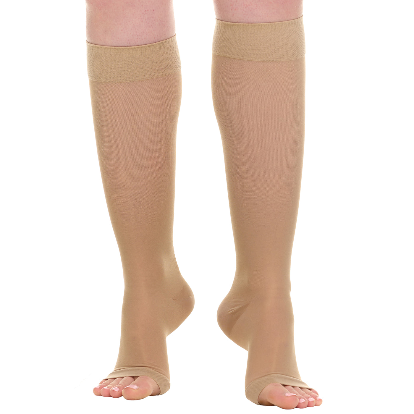 Open Toe Sheer Compression Knee High for Women 15-20mmHg 3-Pack, A413