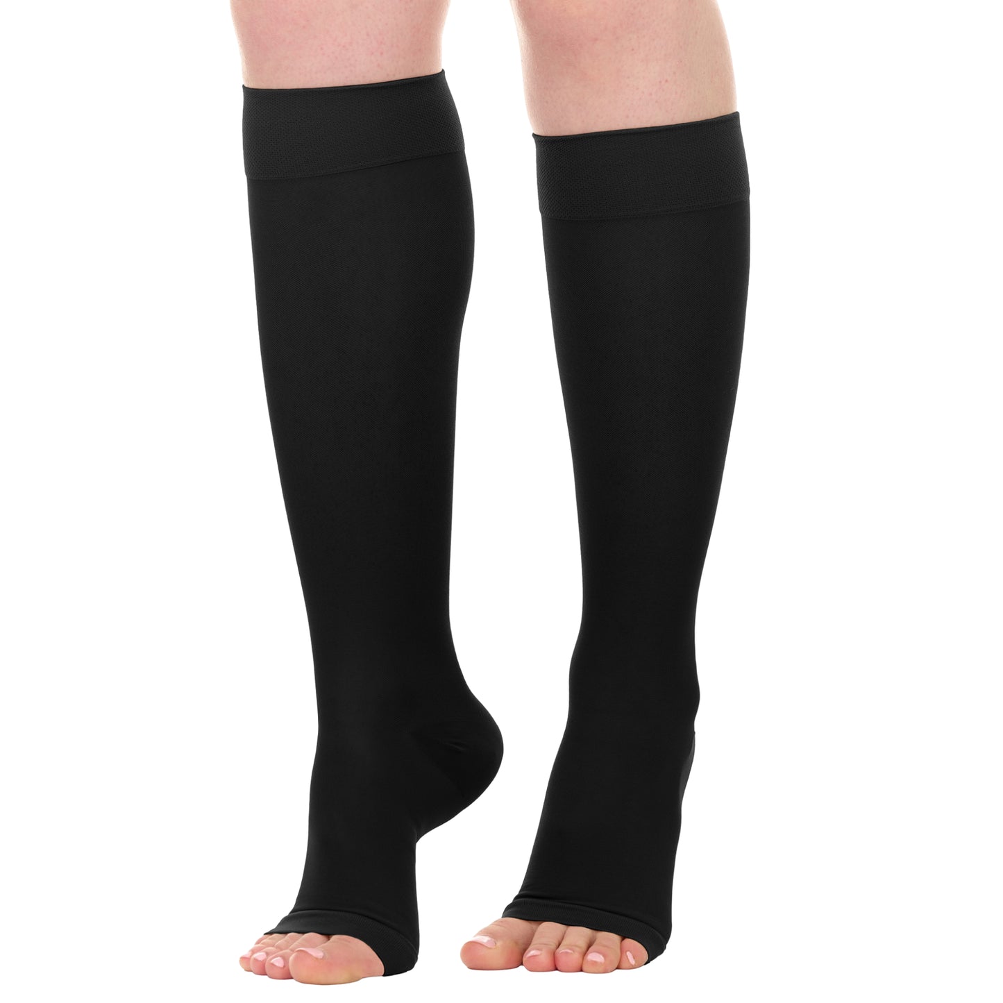 Open Toe Sheer Compression Knee High 20-30mmHg 3-Pack, A416