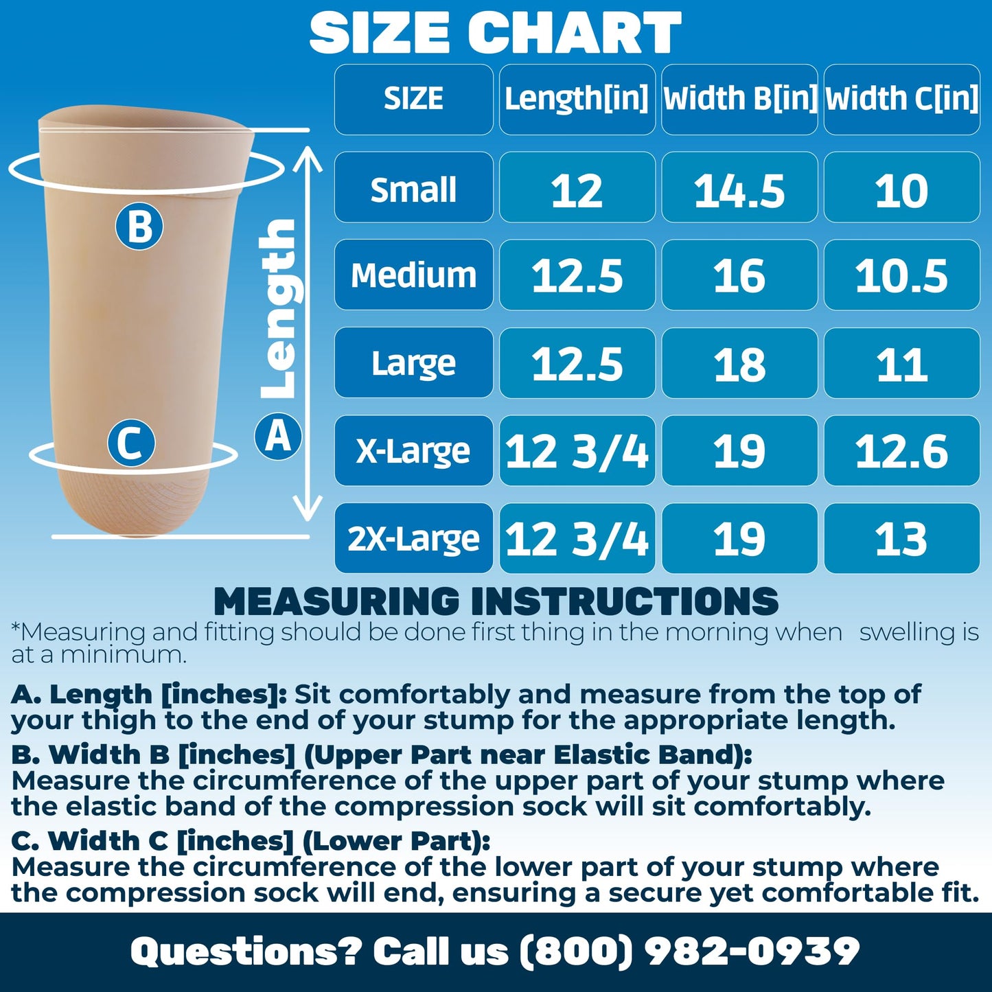 Amputee Above Knee Compression Stump Shrinker 20-30mmHg, A520