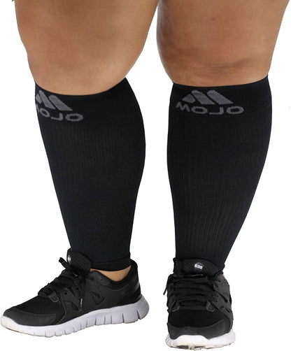 Mojo Compression Socks – Unisex Compression Footless Calf Stocking Sleeve – 20-30mmHg Opaque – A604
