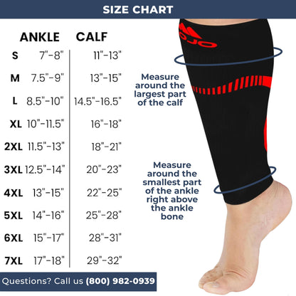 Mojo Compression Socks – Unisex Compression Footless Calf Stocking Sleeve – 20-30mmHg Opaque – A604