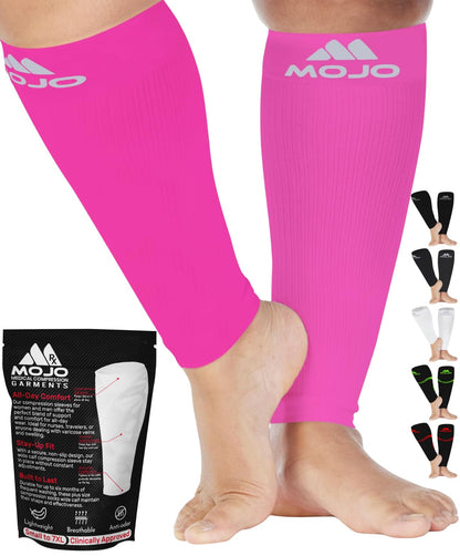 Mojo Compression Socks – Unisex Compression Footless Calf Stocking Sleeve – 20-30mmHg Opaque – A604
