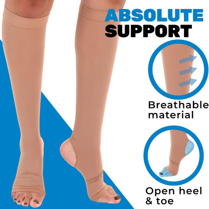 Open Toe & Heel Compression Socks 20-30mmHg, A911W