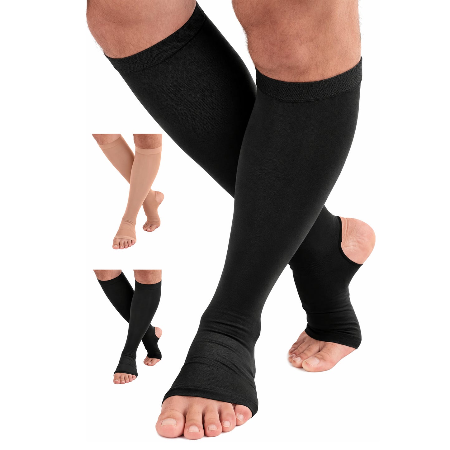 Open Toe & Heel Compression Socks 20-30mmHg, A911M