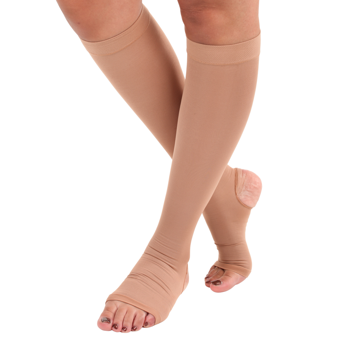Open Toe & Heel Compression Socks for Women 20-30mmHg, A911W