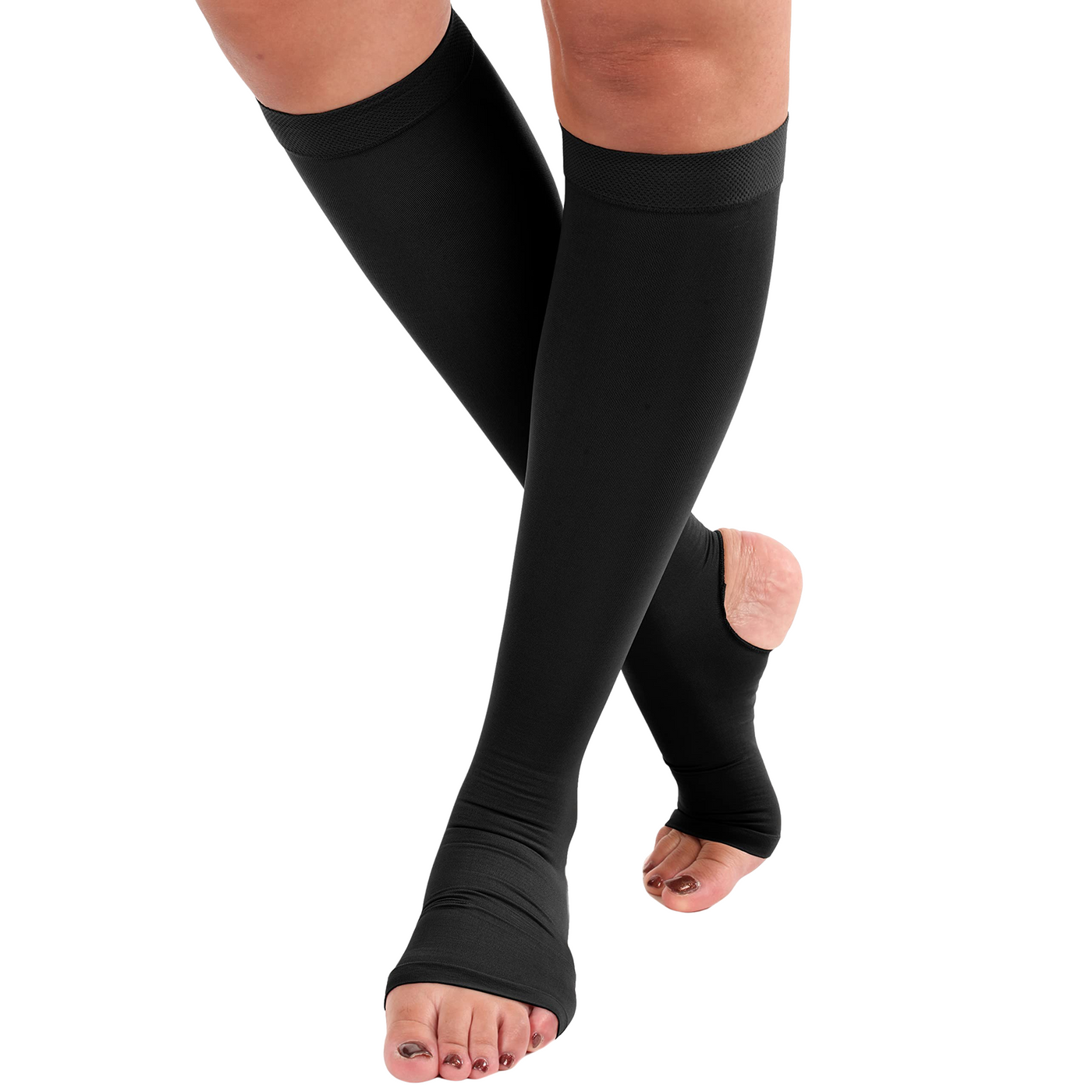 Open Toe & Heel Compression Socks for Women 20-30mmHg, A911W