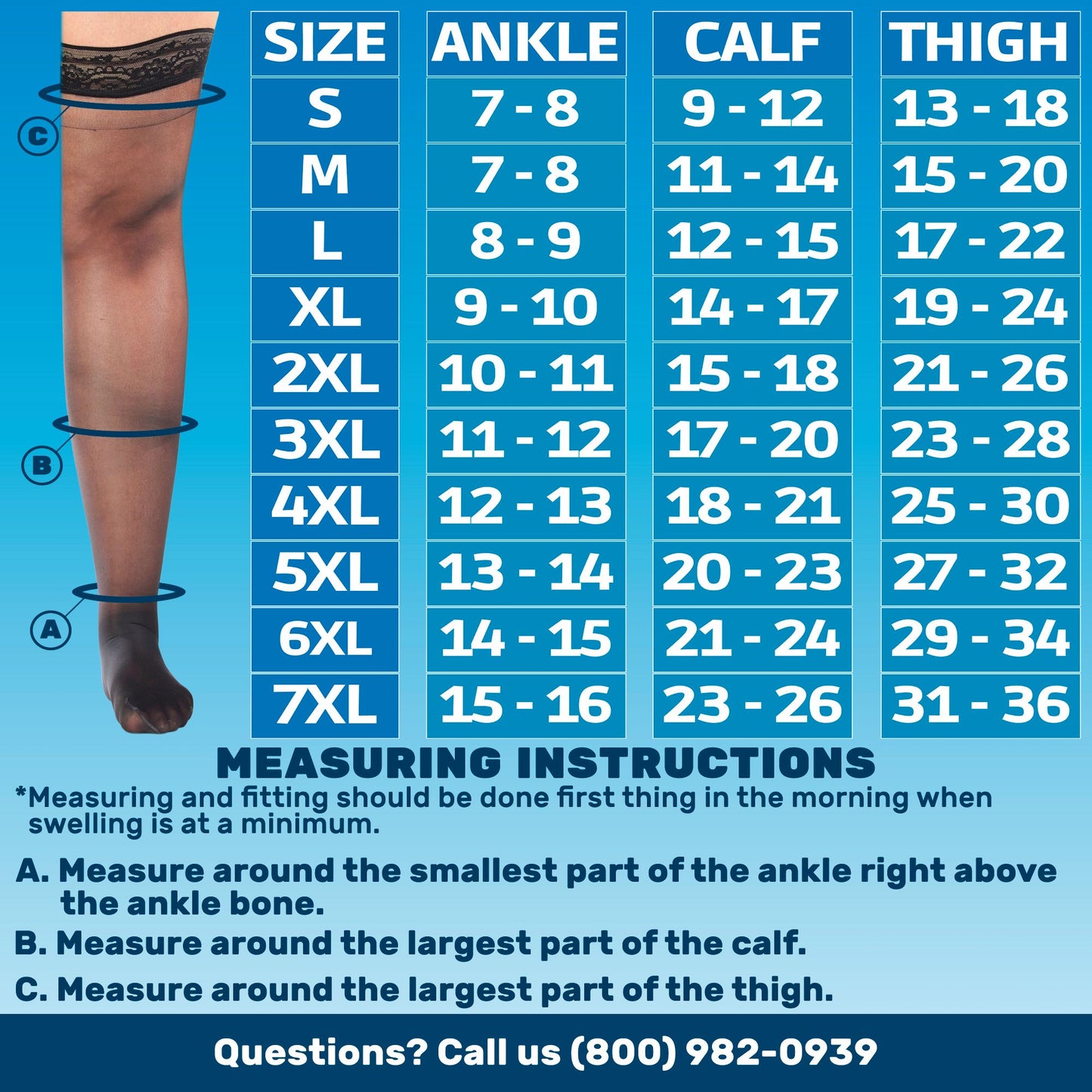 Lace Grip Top Compression Stockings 8-15mmHg, A108