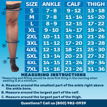 Lace Grip Top Compression Stockings 8-15mmHg, A108